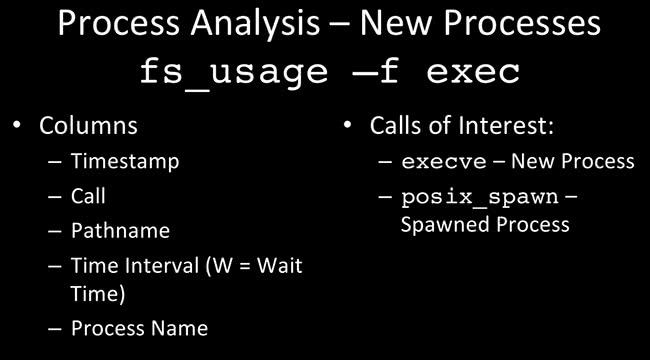 Process Analysis fs_usage -f exec Process Analysis fs_usage -f exec