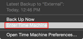 Enter Time Machine Enter Time Machine