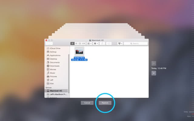 Time Machine Restore option Time Machine Restore option