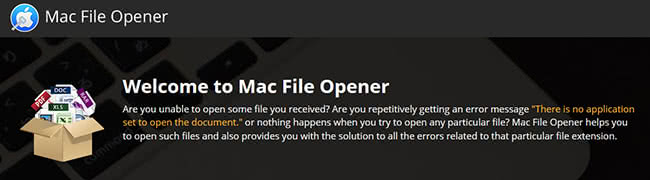 Mac File Opener description on its website Mac File Opener description on its website