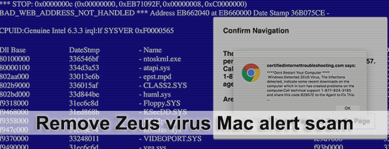 Remove Zeus virus Mac alert scam Remove Zeus virus Mac alert scam