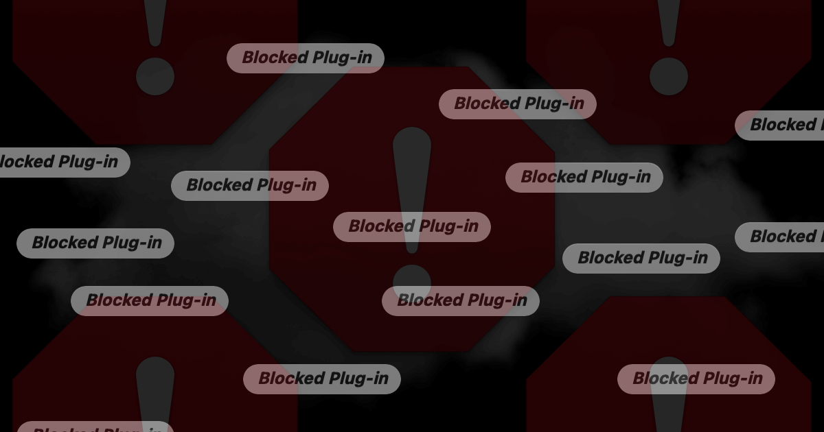 Plugin blocked hotsell