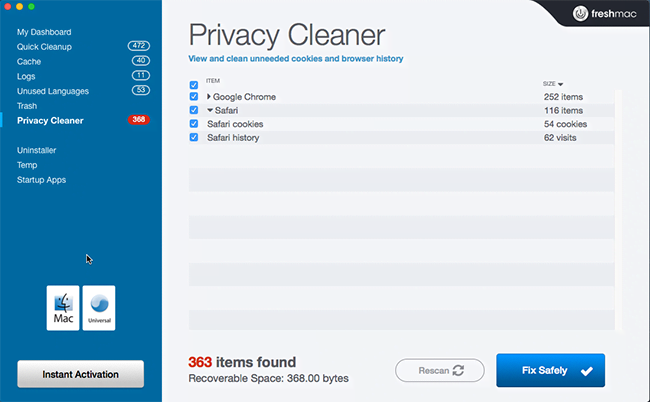 privacy cleaner trace