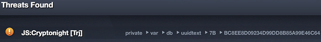JS:Cryptonight virus detected on Mac JS:Cryptonight virus detected on Mac