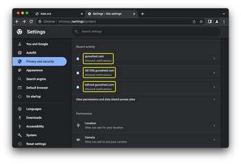 Guroshied.com allowed to show notifications in Chrome
