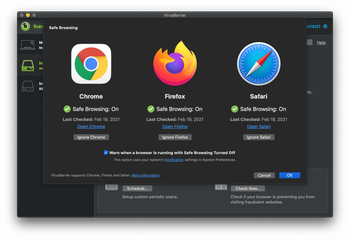 VirusBarrier’s Safe Browsing feature