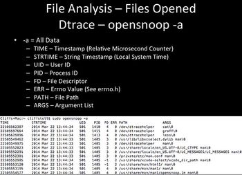 File Analysis - opensnoop -a