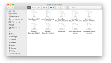LaunchDaemons フォルダの内容 LaunchDaemons フォルダの内容