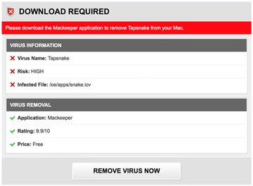Tapsnake popup alert on Mac Tapsnake popup alert on Mac