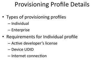 Provisioning Profile Details