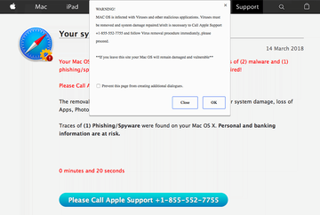 ‘Your Mac is infected with 3 viruses’ fake alert