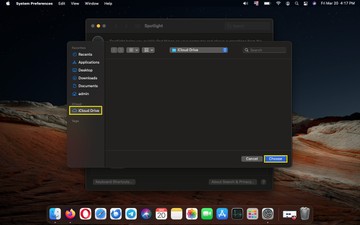 Spotlight privacy settings showing a drive exclusion on Mac Spotlight privacy settings showing a drive exclusion on Mac