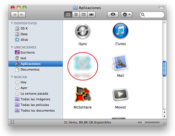 Icono de aplicación maliciosa en Aplicaciones Icono de aplicación maliciosa en Aplicaciones