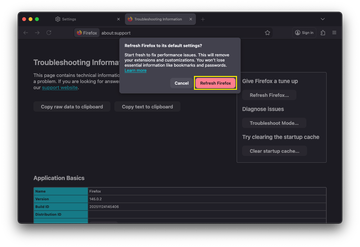 Restart Firefox Restart Firefox