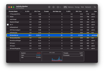 WindowServer using up too much CPU on Mac