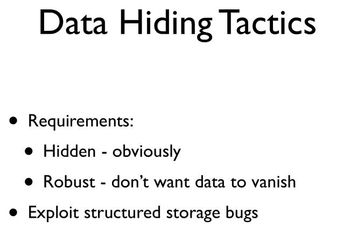 Data Hiding Tactics