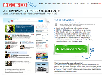 Genieo marketed as a personalized homepage tool