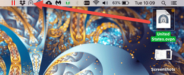 Tunnelblick icon in the menu bar