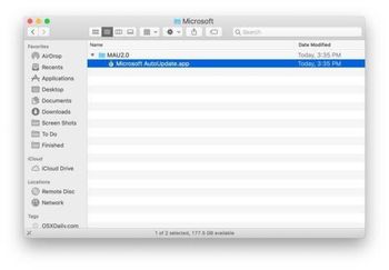 The legit Microsoft AutoUpdate.app is easy to spot on Mac