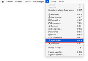 Ir para o ecrã Aplicações no Mac