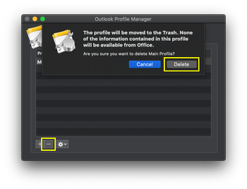 Remove Outlook main profile