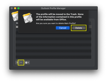 Remove Outlook main profile