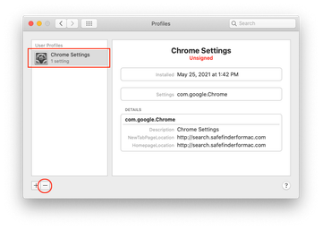 Remove malicious configuration profile from Mac Remove malicious configuration profile from Mac
