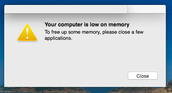 Your computer is low on memory’ scam alert