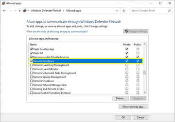 Configure allowed apps and features