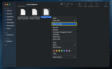 Look for suspicious .plist files