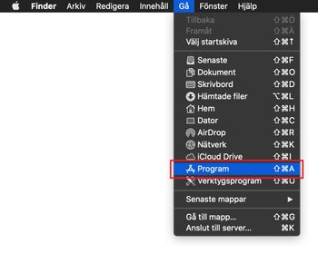 Gå till Program-skärmen på Mac