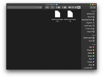 محتويات مجلد LaunchAgents في مستوى الروت