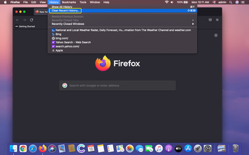 Select ‘Clear Recent History’ in Firefox