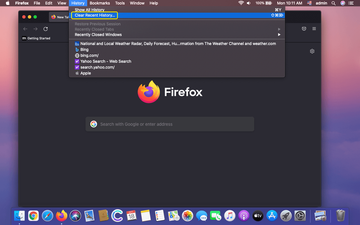 Select ‘Clear Recent History’ in Firefox Select ‘Clear Recent History’ in Firefox