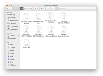 LaunchDaemons folder contents LaunchDaemons folder contents