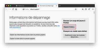 Réparer Firefox sur Mac