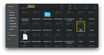 hidd daemon stored in /usr/libexec/ on macOS