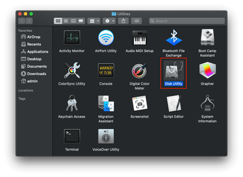 Open Disk Utility