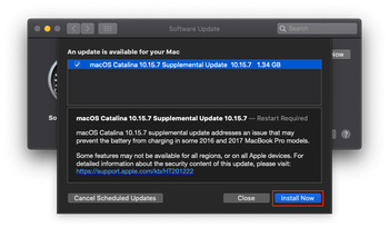 Apply a macOS update