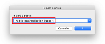 Abrir pasta ~/Biblioteca/Application Support