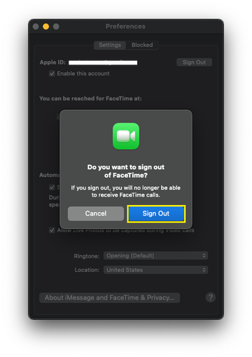 sign out facetime sign out facetime