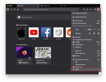 Öppna Firefox och gå till Hjälp – Felsökningsinformation