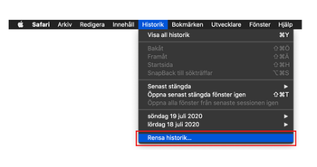 Rensa historik i Safari