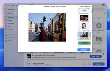 Preview of recoverable files in EaseUS Data Recovery Wizard showing selected images ready for recovery