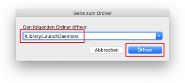 Gehe zu /Library/LaunchDaemons Gehe zu /Library/LaunchDaemons