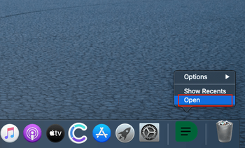 Open the app from your Dock