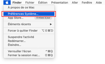Sélectionnez Préférences Système