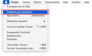 Sélectionnez Préférences Système