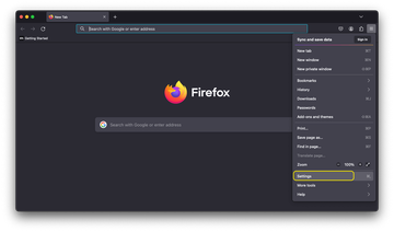 Head to Settings on Firefox