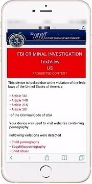 Web browser hijacked by FBI virus on iPhone Web browser hijacked by FBI virus on iPhone